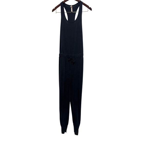 FP Movement Pants - FP Movement Racerback Ribbed Knit Jogger Jumpsuit Charcoal Grey XS